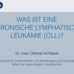 Präsentation über chronische lymphatische Leukämie (CLL). Erläutert die Krankheit und mögliche Anzeichen im Endstadium.