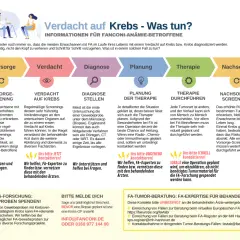 Schritte bei Verdacht auf Krebs bei Fanconi-Anämie: Vorsorge, Verdacht, Diagnose, Planung, Therapie, Nachsorge. Informationen für seltene krebsarten.